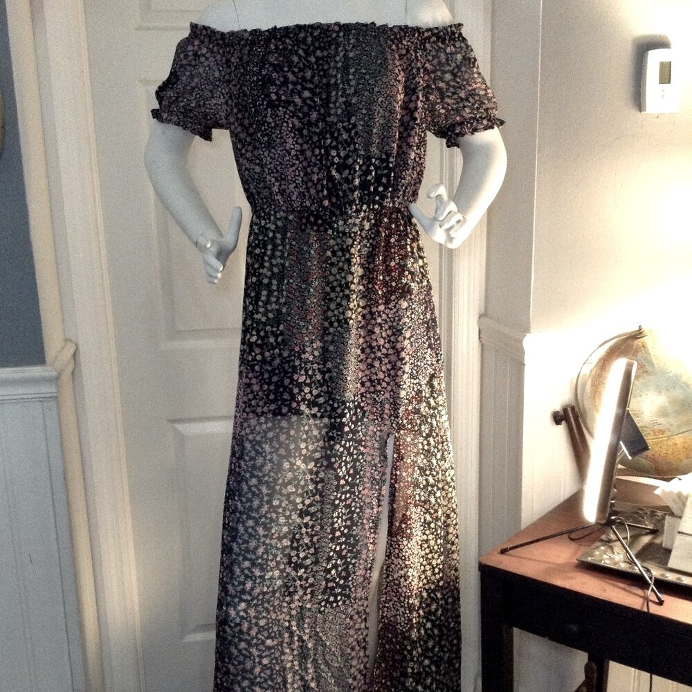 Lulus "L" Made with Love, lined Maxi; Floral, Trending, Chic Flutter Sleeves